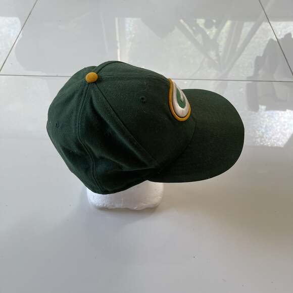 Green Bay Packers Embroidered Logo Baseball Cap Hat Green Gold White - Picture 4 of 5
